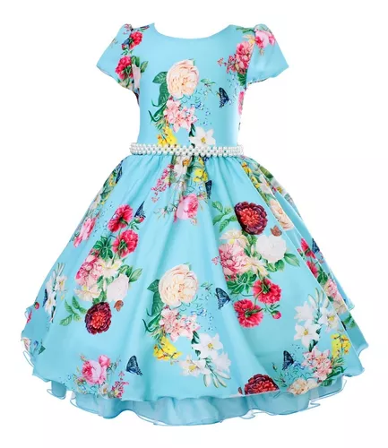 Vestido Infantil Festa Princesa Luxo Várias Cores