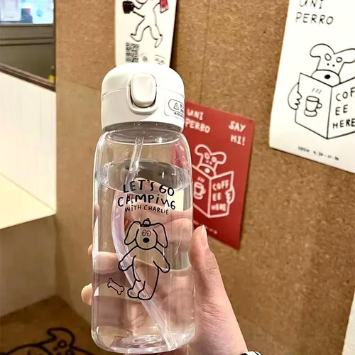 Botella De Agua Transparente, Cantimplora, 600ml