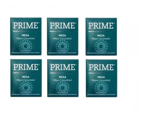 Preservativos Prime Mega 6 Cajitas X 3 Mas Anchos