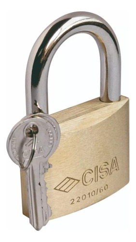 Candado Cisa 60mm Arco Laton Resistente A Segueta 2 Llaves