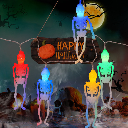 Cadena De Luces Led Para Halloween En Forma De Calavera En F