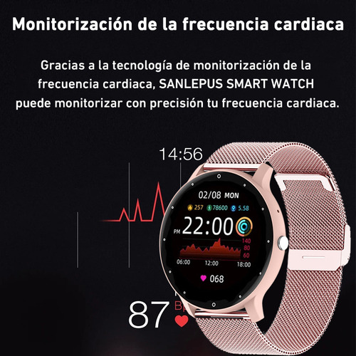 Reloj Inteligente Mujere Hombre Deportivo Llamada Bluetooth