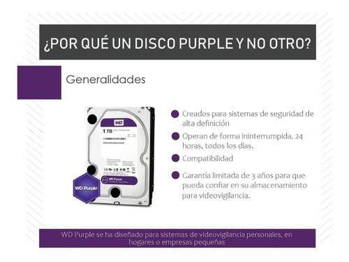 Imagen 2 de 6 de Disco Rigido Western Digital 1tb Purple Sata 64mb