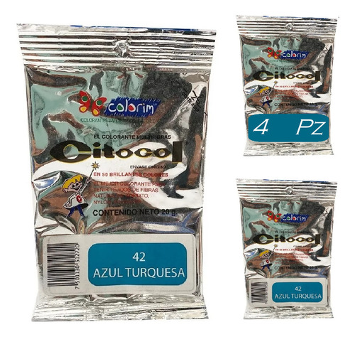 Colorante Tela Sintetica Mariposa Azul Turquesa (4pz)