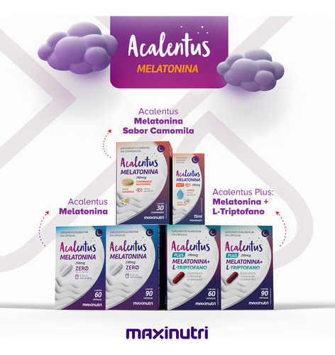 Acalentus Melatonina + Camomila Mastigável 30 Comprimidos Camomila