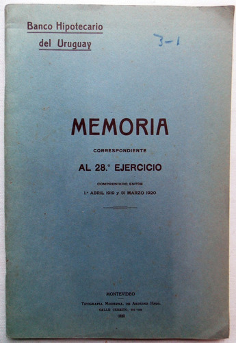 Memoria, Banco Hipotecario Del Uruguay 