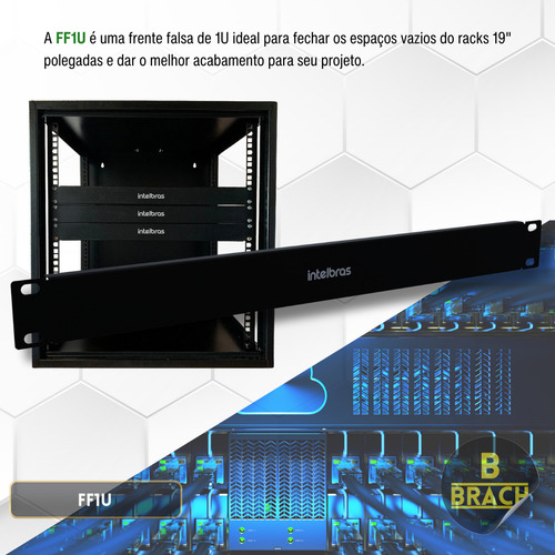 Frente Falsa Intelbras Ff1u Painel Fechamento Rack Servidor