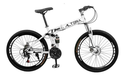 Mountain bike plegable Altera BA MTB-01A  2019 R26 M 21v frenos de disco mecánico cambio Suangin color blanco