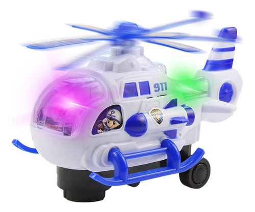 Helicóptero De Policía De Juguete Para Niños Con Luces Y Mús