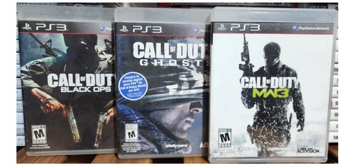 Cod Call Of Duty Black Ops + Ghost + Mw3 Ps3  Fisico Usado 