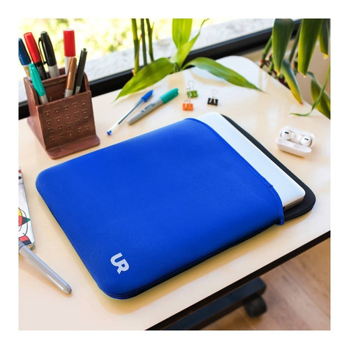 Imagen 3 de 3 de Funda Notebook Urbano Labs Reversible Azul/negro 15