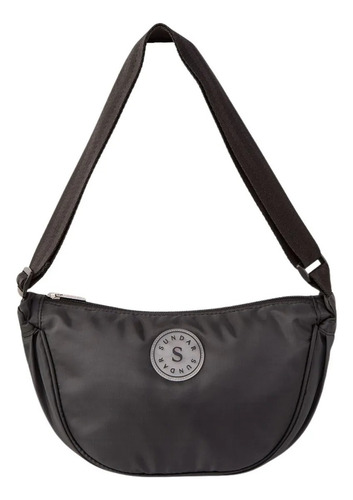 Bolsa Crossbody Sundar Luna Chica Con Asa Ajustable Negro Negro Lisa