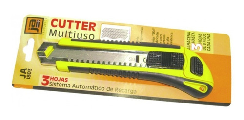 Cutter Trincheta 18mm 3 Hojas Cuerpo Cromado Ja-1801