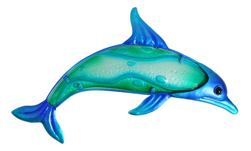 Hora Comoda  7 Azul Metal Art Dolphin Wall Deco