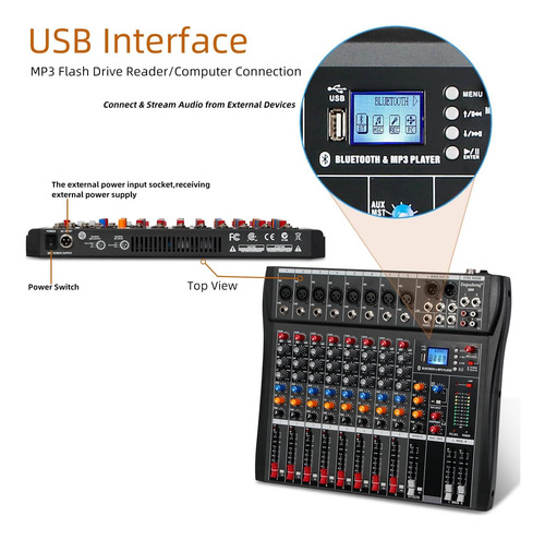Depusheng Dx8 Consola De Sonido De La Placa De Sonido Profes
