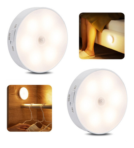 Luminária Led Sensor Presença p/ Armários Recarregável Usb