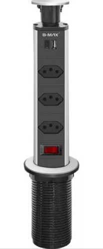 Torre Tomada Multiplug Usb + Usb C Embutir Mesa Bancada