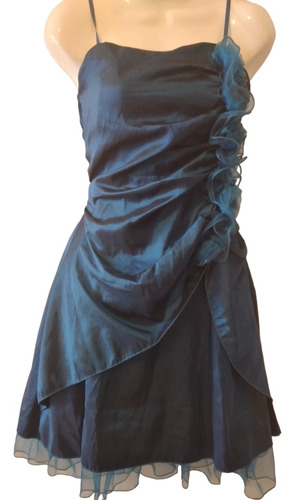 Vestido Mujer Azul Tirantes Casual Fiesta Cocktail Dama