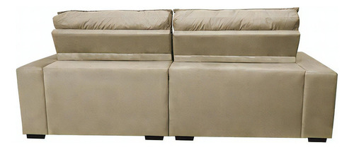 Sofá Retrátil e Reclinável com Molas Ensacadas Cama inBox Gold 2,32m Tecido Suede Velusoft Bege