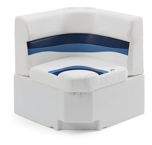 Deckmate Banco Asiento Clasico Ponton 28  Blanco Azul Claro