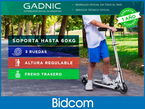 Monopatin Aluminio Gadnic 3 Ruedas Infantil Frenos Plegable
