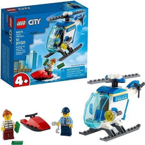 Lego City Policia Helicoptero 51 Piezas 60275