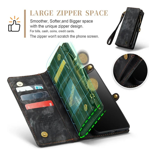 X Funda De Piel Con Tapa Magnética For Samsung Galaxy S25 Edge S24 Fe S23 Ultra S22 Plus S21 Note 20, Funda Tipo Cartera