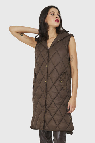 Parka Sin Mangas Quilt Marrón Nicopoly