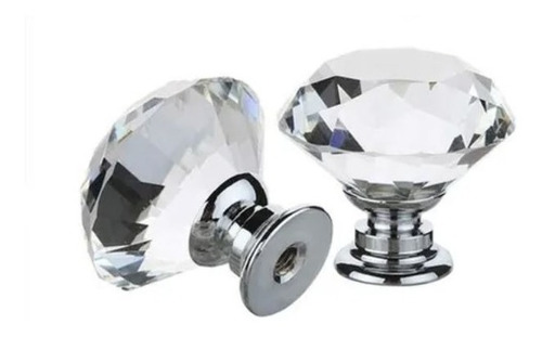 Tirador Cristal  Esfera Diamante Trasparente Mueble X 10