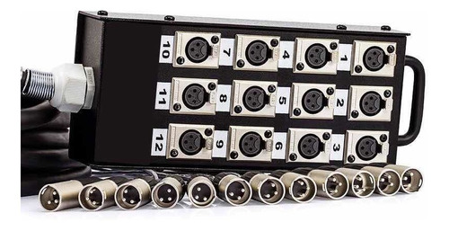 Medusa Com Multicabo 12 Vias Conectores Xlr - 45 Metros