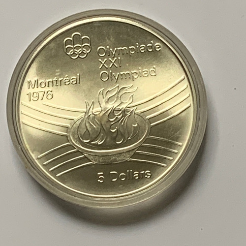 Robmar-canadá-5 Dolares-1976-de 24,3 G Plata 0,999-la Llama