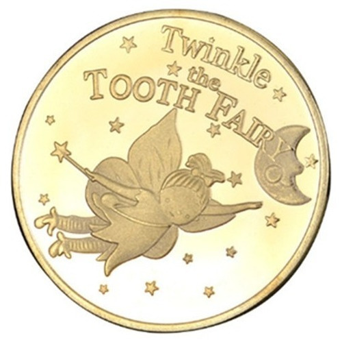 Moeda Fada Do Dente Leite Tooth Fairy Dourada Case Acrílico