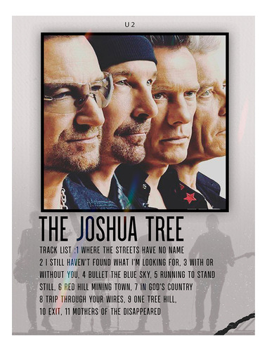 Poster Papel Fotografico U2 The Joshua Tree Album 80x40
