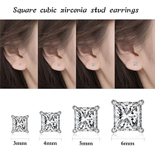 Juego De 4 Pares De Aretes De Plata De Ley 925 Con Circonita