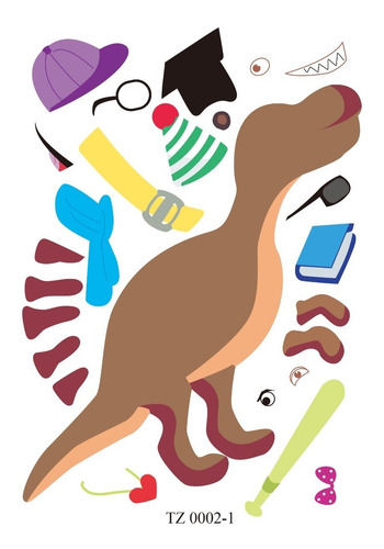 Imagen 5 de 7 de Stickers Autoadhesivos Didactico X4 Dinosaurio Souvenirs