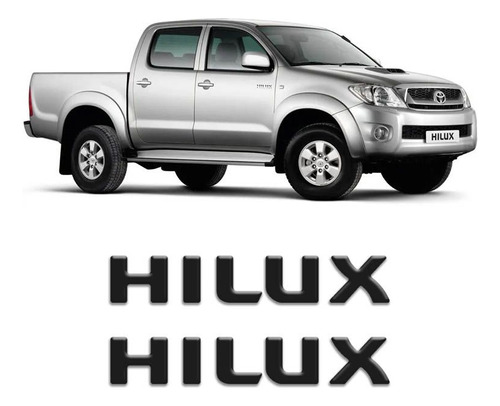 Par De Adesivos Emblema Hilux Preto Resinado Santo Antônio