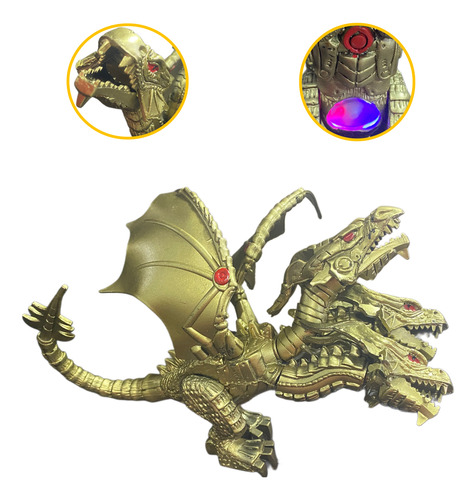 Mecha King Ghidorah Robot Figura Dragon 3 Cabezas Articulada