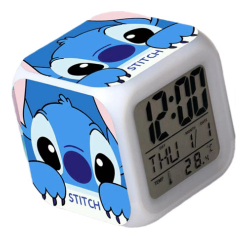 Reloj Despertador Cuadrado Colorido De Lilo And Stitch Que C