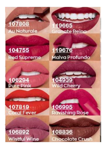 Labial Ultra Mate Y Mate Efecto Seda Avon Con Fps 15 Color Velve raspberry