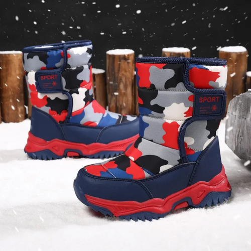 Botas De Nieve De Camuflaje Impermeables Cálidas Para Invier