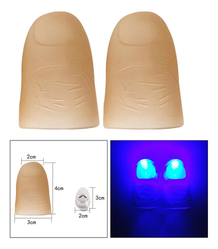 . 2 X 2 Luces Led Mágicas Para El Pulgar Dedos Truco Luces