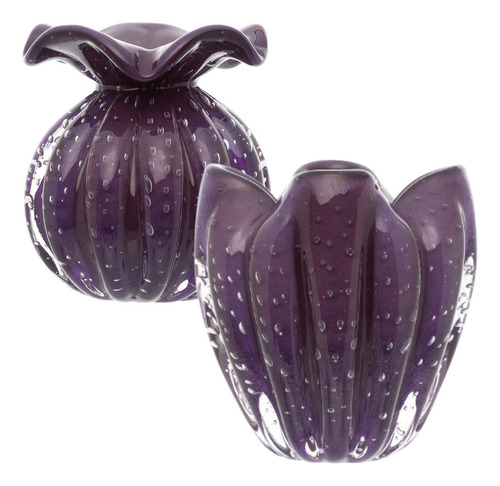 Kit Cachepot Charming + Trouxinha Love Pp Em Murano Tavares