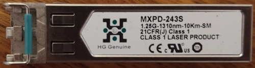 Transceptor 1310nm Sfp - Hg Mxpd-243s - 1.25gb, 10km Huawei