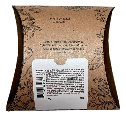 Jabón Artesanal Cafe Y Nuez Blen