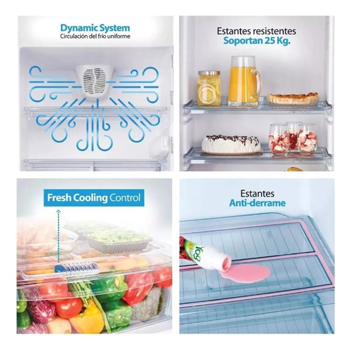 Imagen 3 de 4 de Heladera Kohinoor No Frost 413 Lts Khda 41d/8 Acero Inox