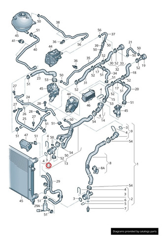 Brida Toma Agua Audi A3 2.0 Tfsi 2004 2006 2008 2010 2012 @