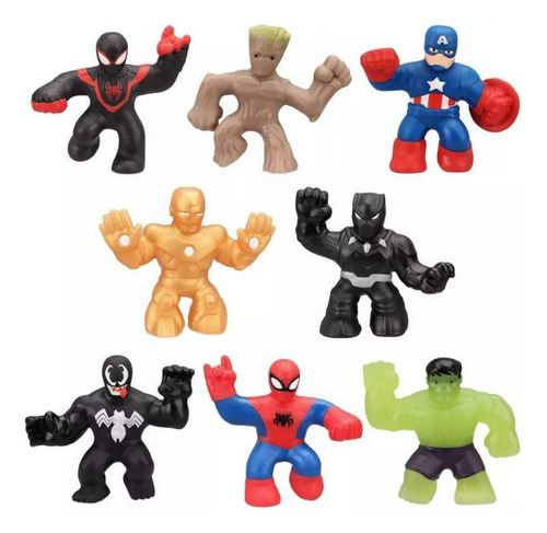 Figuras De Accion Elasticas 8 Pz Marvel Goo Jit Zu