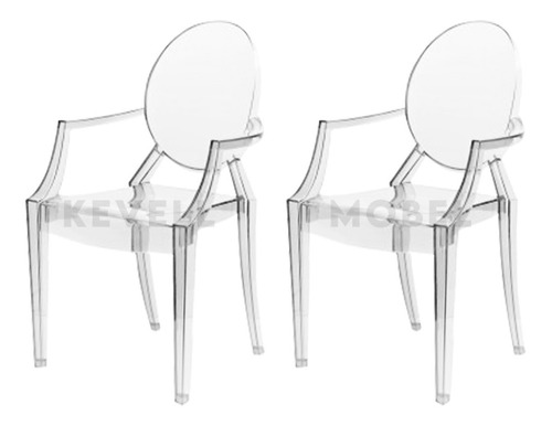 Set 2 Sillas Modernas Ghost Acrilico Transparente Eames