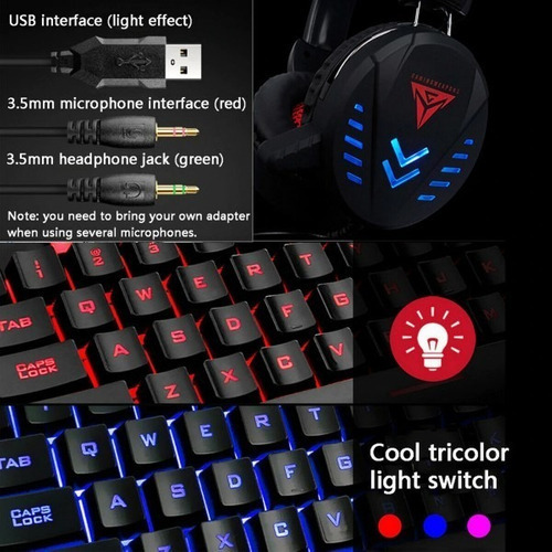 Combo Gamer Teclado+mouse+auriculares+pad