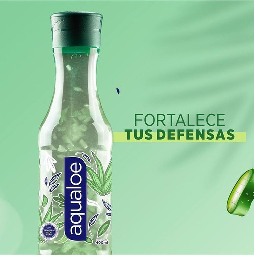 Imagen 3 de 6 de Jugo Natural Pulpa Aloe Vera Vit C B1 Calcio Aqualoe 400ml